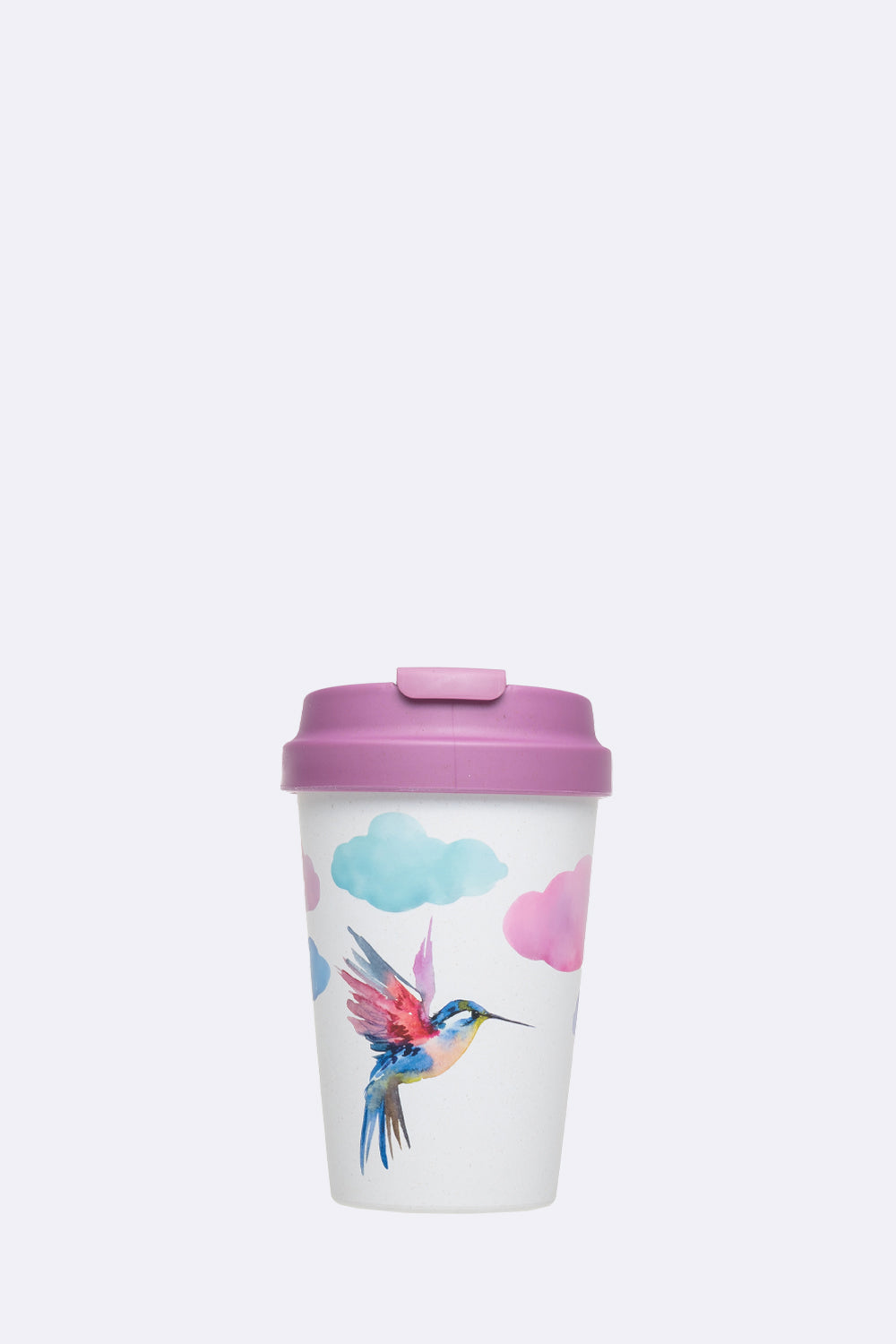 Nachhaltiger Kaffeebecher to go - bioloco plant easy cup - 350 ml - Watercolor bird - Vogel - kolibri