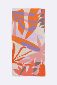 Cotton Beach Towel tropical flowers