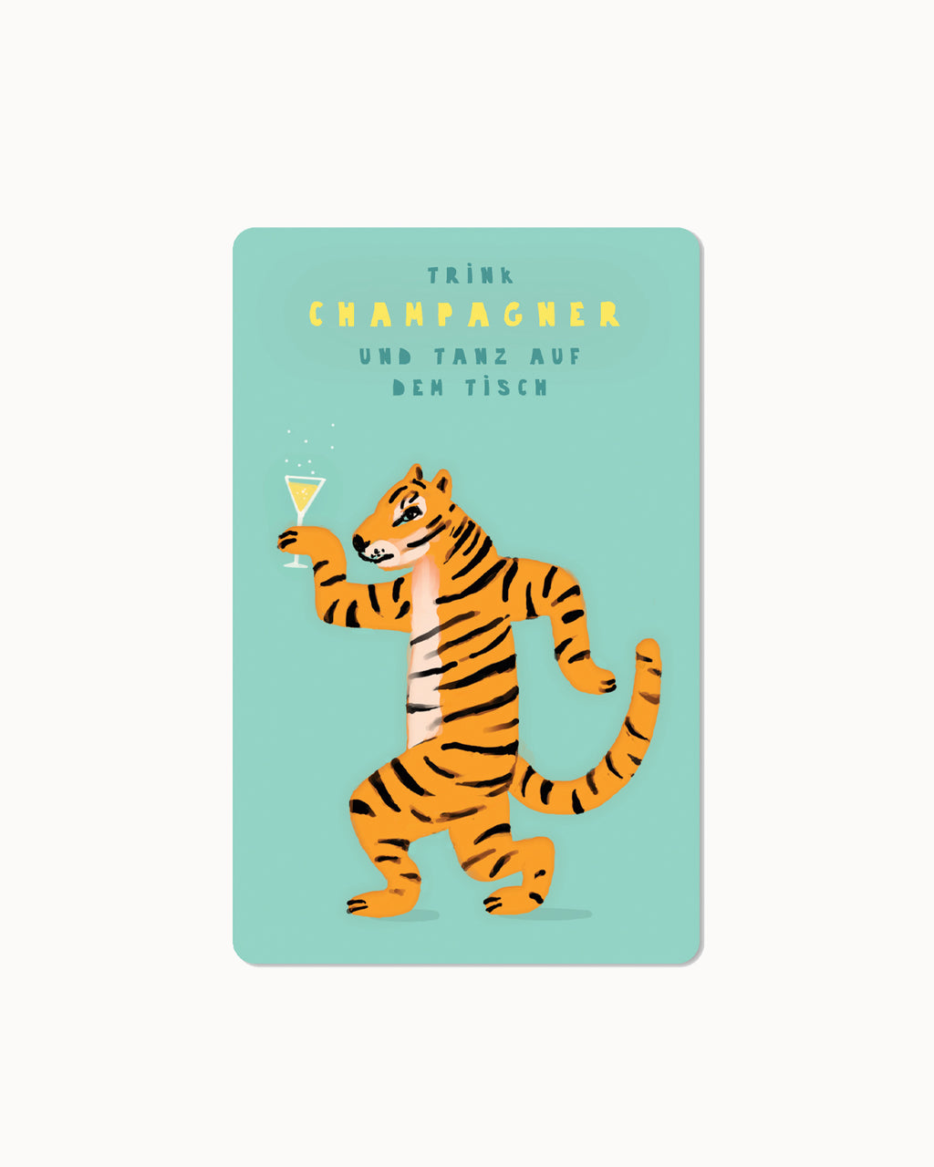 Mini Postkarten - Champagne tiger