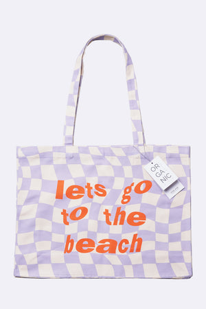 Organic Cotton Bag Let's go to the beach