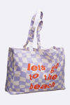 Stofftasche - Jutebeutel - 48 x 14 x 42 cm - 100% Bio-Baumwolle - Organic Cotton Bag Let's go to the beach