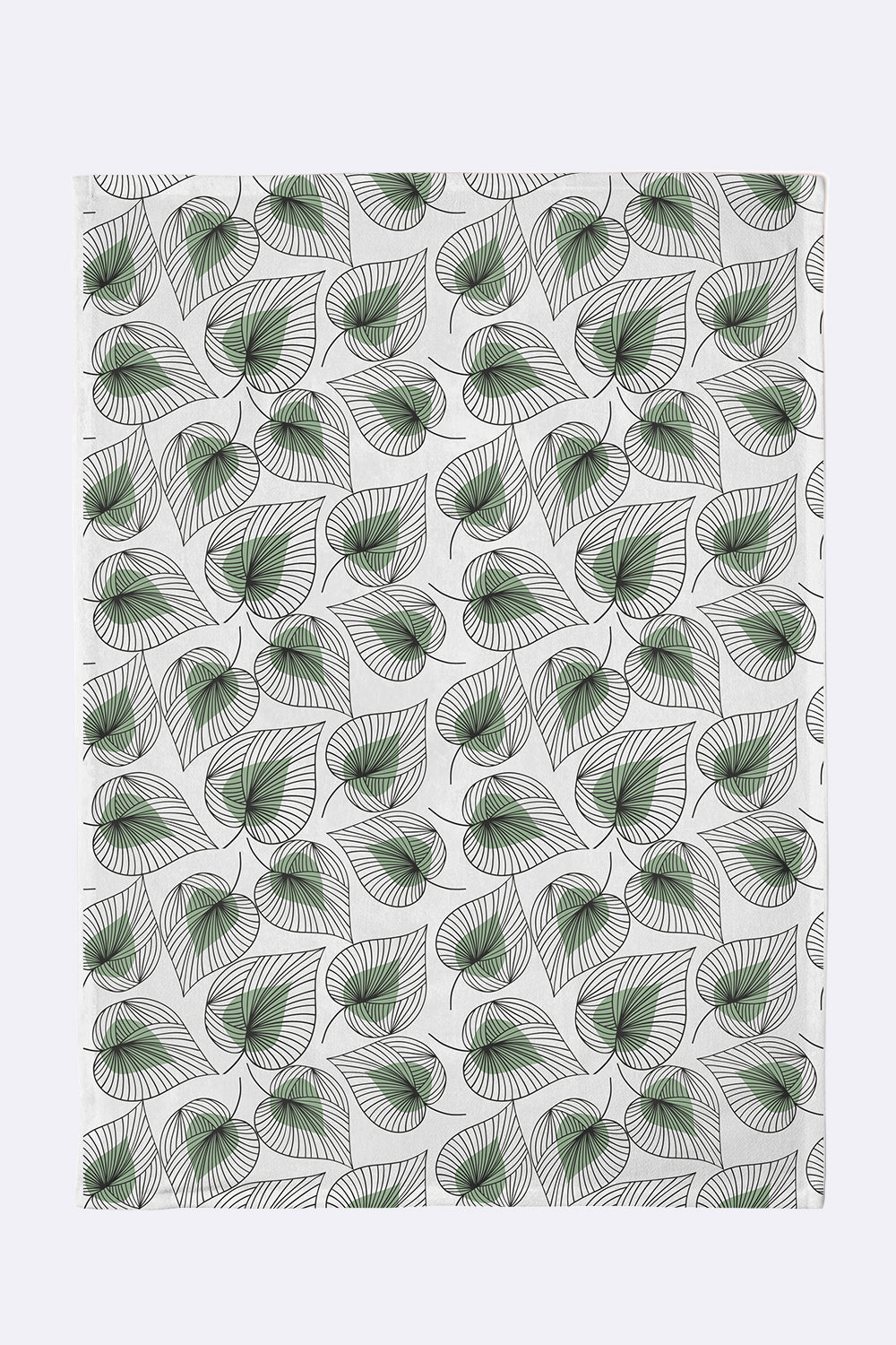 Organic Kitchen Towel Line art leaves